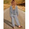 image:imageANRABESS Womens Two Piece Outfits Long Sleeve Knit Top Fall Sweater Set Oversized Pants Tracksuit Lounge Sets Light Grey Medium