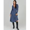 image:imageANRABESS Womens Wrap Midi Sweater Dresses Long Sleeve V Neck Ribbed Knit Bodycon High Waist Pleated ALine Dress 2025 Trendy