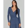 image:imageANRABESS Womens Wrap Midi Sweater Dresses Long Sleeve V Neck Ribbed Knit Bodycon High Waist Pleated ALine Dress 2025 Trendy