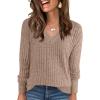 image:imageANRABESS Long Sleeve Shirts for Women V Neck Casual Fall Tops Loose Fit Lightweight Sweaters Tunic Fashion 2025 ClothesDeep Khaki