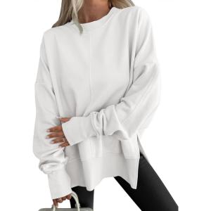 image:imageANRABESS Women Oversized Sweatshirts Thumbhole Long Sleeve Hoodies Shirts 2025 Fall Side Slit Pullover Top Teen Y2k OutfitsWhite