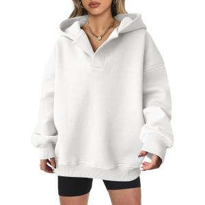 image:imageANRABESS Womens Oversized Hoodies V Neck Sweatshirts Fleece Long Sleeve Pullover Y2K Clothes 2025 Fall Trendy OutfitsWhite