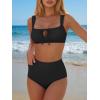 image:imageANRABESS Bikini Sets for Women Two Piece Swimsuit Cutout String Ruched High Waisted Bathing Suits Summer 2026 Beach SwimwearBlack