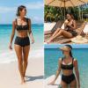 image:imageANRABESS Bikini Sets for Women Two Piece Swimsuit Cutout String Ruched High Waisted Bathing Suits Summer 2026 Beach SwimwearBlack