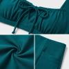 image:imageANRABESS Bikini Sets for Women Two Piece Swimsuit Cutout String Ruched High Waisted Bathing Suits Summer 2026 Beach SwimwearTeal Green