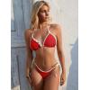 image:imageANRABESS Sexy Bikini Sets for Women Ruffle Trim Two Piece Swimsuit 2026 Summer Bathing Suit Halter String Triangle SwimwearRed