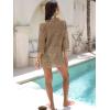 image:imageANRABESS Women 34 Sleeve Swimsuit Cover Up 2026 Summer Beach Vacation Clothes Crochet Knit Bathing Suit Swimwear Mini DressCamel
