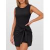 image:imageANRABESS Women Summer Sleeveless Bodycon Tie Waist Romper Skort Mini Tennis Athletic Dress Built Shorts Casual Vacation DressBlack