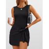image:imageANRABESS Women Summer Sleeveless Bodycon Tie Waist Romper Skort Mini Tennis Athletic Dress Built Shorts Casual Vacation DressBlack