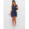 image:imageANRABESS Women Summer Sleeveless Bodycon Tie Waist Romper Skort Mini Tennis Athletic Dress Built Shorts Casual Vacation DressDark Blue
