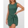 image:imageANRABESS Women Summer Sleeveless Bodycon Tie Waist Romper Skort Mini Tennis Athletic Dress Built Shorts Casual Vacation DressDark Green