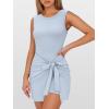 image:imageANRABESS Women Summer Sleeveless Bodycon Tie Waist Romper Skort Mini Tennis Athletic Dress Built Shorts Casual Vacation DressLight Blue