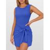 image:imageANRABESS Women Summer Sleeveless Bodycon Tie Waist Romper Skort Mini Tennis Athletic Dress Built Shorts Casual Vacation DressRoyal Blue