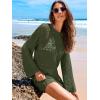 image:imageANRABESS Women Swimsuit Crochet Swim Cover Up 2026 Summer Bathing Suit Swimwear Mesh Knit Beach Dress Vacation OutfitsArmy Green