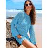 image:imageANRABESS Women Swimsuit Crochet Swim Cover Up 2026 Summer Bathing Suit Swimwear Mesh Knit Beach Dress Vacation OutfitsBlue