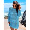 image:imageANRABESS Women Swimsuit Crochet Swim Cover Up 2026 Summer Bathing Suit Swimwear Mesh Knit Beach Dress Vacation OutfitsBlue