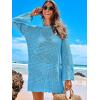 image:imageANRABESS Women Swimsuit Crochet Swim Cover Up 2026 Summer Bathing Suit Swimwear Mesh Knit Beach Dress Vacation OutfitsBlue
