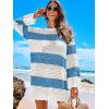 image:imageANRABESS Women Swimsuit Crochet Swim Cover Up 2026 Summer Bathing Suit Swimwear Mesh Knit Beach Dress Vacation OutfitsBluewhite