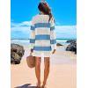 image:imageANRABESS Women Swimsuit Crochet Swim Cover Up 2026 Summer Bathing Suit Swimwear Mesh Knit Beach Dress Vacation OutfitsBluewhite