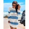 image:imageANRABESS Women Swimsuit Crochet Swim Cover Up 2026 Summer Bathing Suit Swimwear Mesh Knit Beach Dress Vacation OutfitsBluewhite