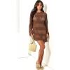 image:imageANRABESS Women Swimsuit Crochet Swim Cover Up 2026 Summer Bathing Suit Swimwear Mesh Knit Beach Dress Vacation OutfitsBrown
