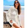 image:imageANRABESS Women Swimsuit Crochet Swim Cover Up 2026 Summer Bathing Suit Swimwear Mesh Knit Beach Dress Vacation OutfitsCream White