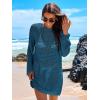 image:imageANRABESS Women Swimsuit Crochet Swim Cover Up 2026 Summer Bathing Suit Swimwear Mesh Knit Beach Dress Vacation OutfitsCyan