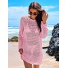 image:imageANRABESS Women Swimsuit Crochet Swim Cover Up 2026 Summer Bathing Suit Swimwear Mesh Knit Beach Dress Vacation OutfitsLight Pink