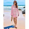 image:imageANRABESS Women Swimsuit Crochet Swim Cover Up 2026 Summer Bathing Suit Swimwear Mesh Knit Beach Dress Vacation OutfitsLight Pink