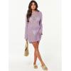 image:imageANRABESS Women Swimsuit Crochet Swim Cover Up 2026 Summer Bathing Suit Swimwear Mesh Knit Beach Dress Vacation OutfitsLight Purple