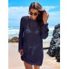image:imageANRABESS Women Swimsuit Crochet Swim Cover Up 2026 Summer Bathing Suit Swimwear Mesh Knit Beach Dress Vacation OutfitsNavy Blue