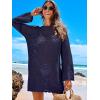 image:imageANRABESS Women Swimsuit Crochet Swim Cover Up 2026 Summer Bathing Suit Swimwear Mesh Knit Beach Dress Vacation OutfitsNavy Blue