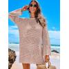 image:imageANRABESS Women Swimsuit Crochet Swim Cover Up 2026 Summer Bathing Suit Swimwear Mesh Knit Beach Dress Vacation OutfitsPink