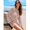 image:imageANRABESS Women Swimsuit Crochet Swim Cover Up 2026 Summer Bathing Suit Swimwear Mesh Knit Beach Dress Vacation OutfitsPink