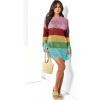 image:imageANRABESS Women Swimsuit Crochet Swim Cover Up 2026 Summer Bathing Suit Swimwear Mesh Knit Beach Dress Vacation OutfitsRainbow Stripe