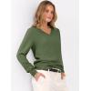 image:imageANRABESS Womens Long Sleeve V Neck Sweaters 2025 Fall Casual Classic Soft Loose Fit Basic Pullover Jumper TopArmy Green