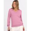 image:imageANRABESS Womens Long Sleeve V Neck Sweaters 2025 Fall Casual Classic Soft Loose Fit Basic Pullover Jumper TopCoral Pink