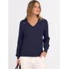 image:imageANRABESS Womens Long Sleeve V Neck Sweaters 2025 Fall Casual Classic Soft Loose Fit Basic Pullover Jumper TopNavy Blue