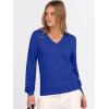 image:imageANRABESS Womens Long Sleeve V Neck Sweaters 2025 Fall Casual Classic Soft Loose Fit Basic Pullover Jumper TopRoyal Blue