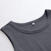 image:imageANRABESS Womens Sleeveless High Neck Tank Tops Fashion Summer Casual Basic Slim Fit Ribbed Racerback Top Shirt ClothesDeep Gray