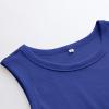 image:imageANRABESS Womens Sleeveless High Neck Tank Tops Fashion Summer Casual Basic Slim Fit Ribbed Racerback Top Shirt ClothesKlein Blue