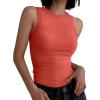 image:imageANRABESS Womens Sleeveless High Neck Tank Tops Fashion Summer Casual Basic Slim Fit Ribbed Racerback Top Shirt ClothesOrange Red