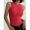image:imageANRABESS Womens Sleeveless High Neck Tank Tops Fashion Summer Casual Basic Slim Fit Ribbed Racerback Top Shirt ClothesRed