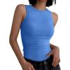 image:imageANRABESS Womens Sleeveless High Neck Tank Tops Fashion Summer Casual Basic Slim Fit Ribbed Racerback Top Shirt ClothesRoyal Blue