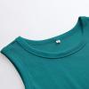 image:imageANRABESS Womens Sleeveless High Neck Tank Tops Fashion Summer Casual Basic Slim Fit Ribbed Racerback Top Shirt ClothesTeal