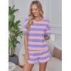 image:imageANRABESS Womens Striped Pajamas Sets 2026 Summer 2 Piece Lounge Matching Short PJ Set Side Split Spring Sleepwear OutfitsPurple Pink Wide Striped