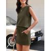 image:imageANRABESS Womens Summer 2 Piece Short Skirt Sets 2026 Cap Sleeve Top Athletic Skort Workout Tennis Matching Set Travel OutfitsArmy Green