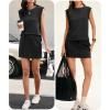 image:imageANRABESS Womens Summer 2 Piece Short Skirt Sets 2026 Cap Sleeve Top Athletic Skort Workout Tennis Matching Set Travel OutfitsBlack