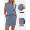 image:imageANRABESS Womens Summer 2 Piece Short Skirt Sets 2026 Cap Sleeve Top Athletic Skort Workout Tennis Matching Set Travel OutfitsGrey Blue