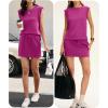 image:imageANRABESS Womens Summer 2 Piece Short Skirt Sets 2026 Cap Sleeve Top Athletic Skort Workout Tennis Matching Set Travel OutfitsHot Pink